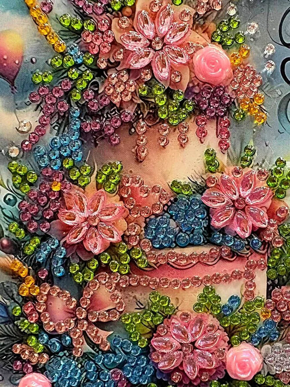 2 Handmade Rhinestone Birthday Card – Sparkling Keepsake